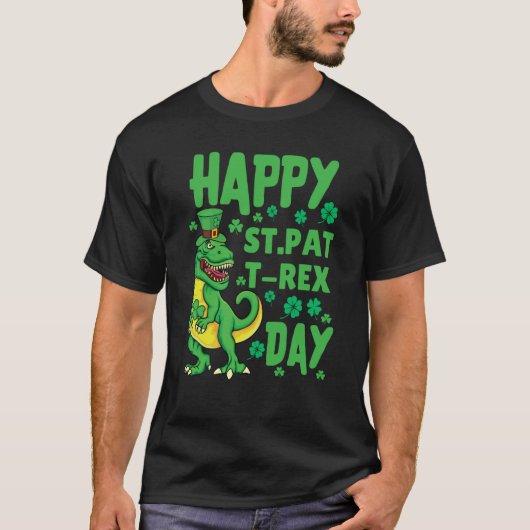 T-shirt Happy St Pat Rex Day Kids St Patricks Day Dinosaur (Devant)