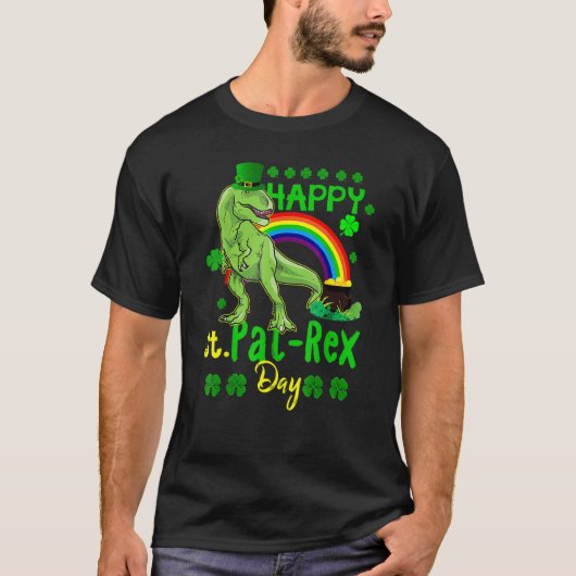 T-shirt Happy St Pat Rex Day Saint Patricks Day Dino Tyran (Devant)