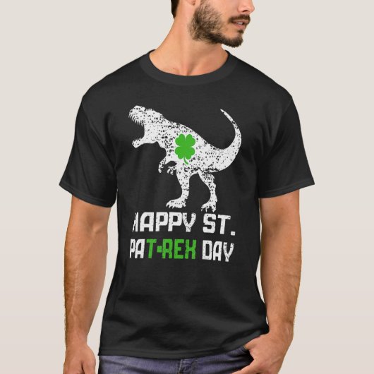 T-shirt Happy St PaT Rex Dinosaur Saint Patrick's Day For (Devant)