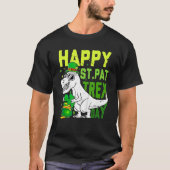 T-shirt Happy St PaT Rex Dinosaur Saint Patrick's Day For  (Devant)