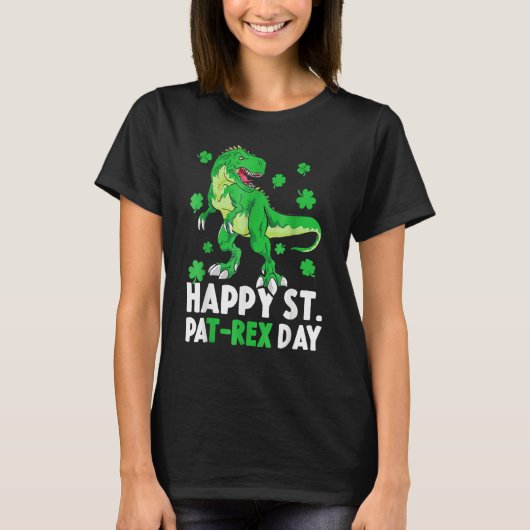 T-shirt Happy St PaT Rex Dinosaur Saint Patrick's Day For (Devant)