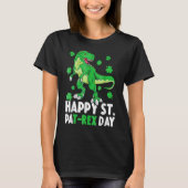 T-shirt Happy St PaT Rex Dinosaur Saint Patrick's Day For  (Devant)