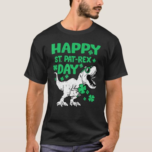 T-shirt Happy St PaT Rex Dinosaur Saint Patrick's Day Todd (Devant)