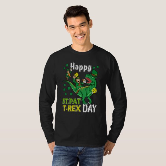 T-shirt Happy St Pat Rex Saint Patrick's Day Leprechaun Di (Devant entier)