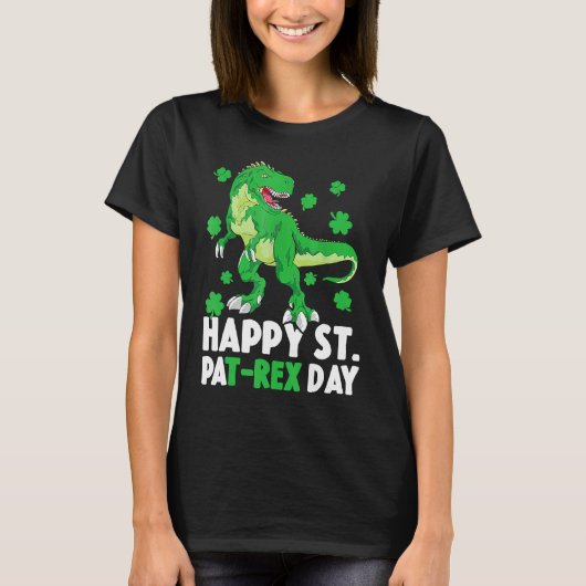 T-shirt Happy St Pat T Rex Saint Patrick's Day Dinosaur Bo (Devant)