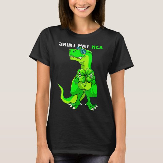 T-shirt Happy St Pat T Rex Saint Patrick's Day Funny Dinos (Devant)