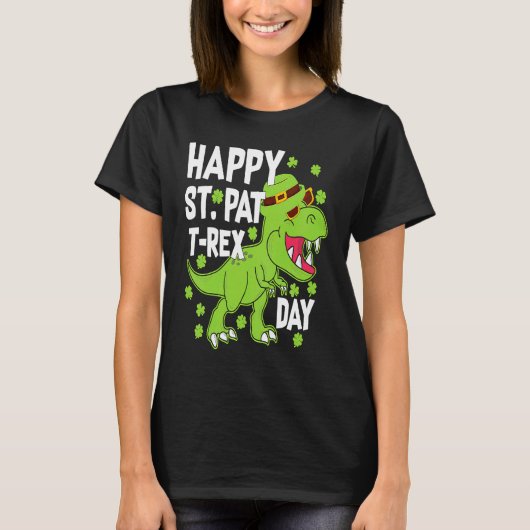 T-shirt Happy St Pat Trex Day Dino St Patricks Day Kids To (Devant)