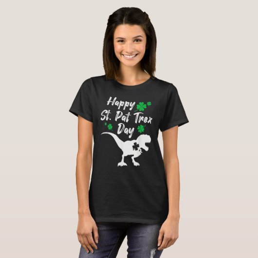 T-shirt Happy St Pat Trex Day Dinosaur St Patrick's Day (Devant entier)