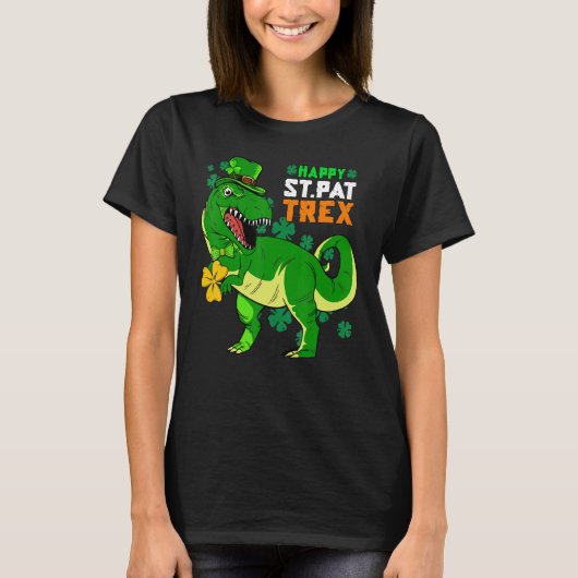 T-shirt Happy St Pat Trex Day Saint Patrick Dinosaur Boys (Devant)