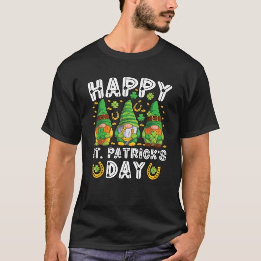 T-shirt Happy St Patrick s Day Gnomes Shenanigans Irish Sh (Devant)