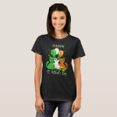 T-shirt Happy St Patrick's Day Cats Ireland Flag Shamrock  (Devant entier)