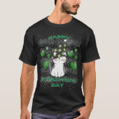 T-shirt happy st Patrick's day chat vert coeurs feu (Devant)