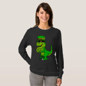 T-shirt Happy St Patrick's Day Dinosaur Rex Lucky Shamrock (Devant entier)