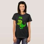 T-shirt Happy St Patrick's Day Dinosaur Rex Lucky Shamrock (Devant entier)