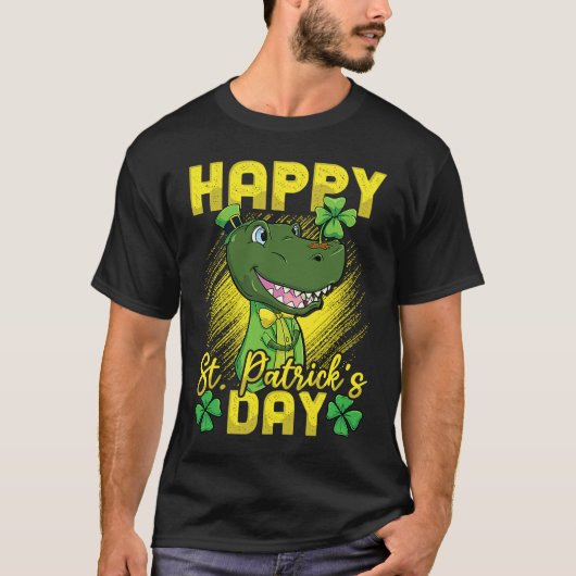 T-shirt Happy St Patricks Day Irish Dinosaur Lucky Rex (Devant)