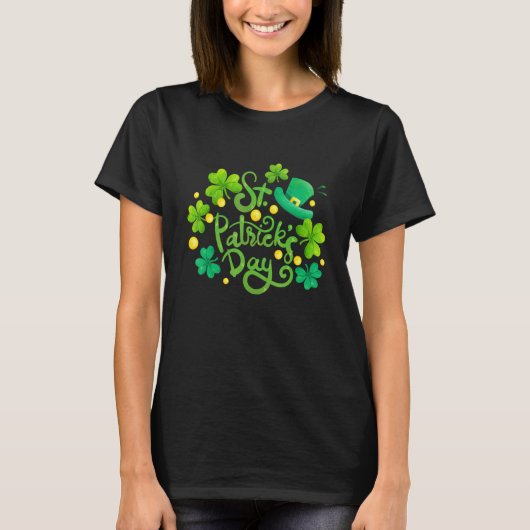 T-shirt Happy St Patrick's Day Irish Leprechaun Hat Lucky  (Devant)