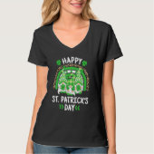 T-shirt Happy St Patricks Day Leopard Rainbow Irish Gnomes (Devant)