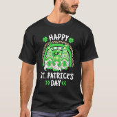 T-shirt Happy St Patricks Day Leopard Rainbow Irish Gnomes (Devant)
