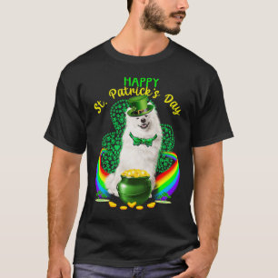 T-shirt Happy St Patricks Day Samoyed Leprechaun Hat Shamr