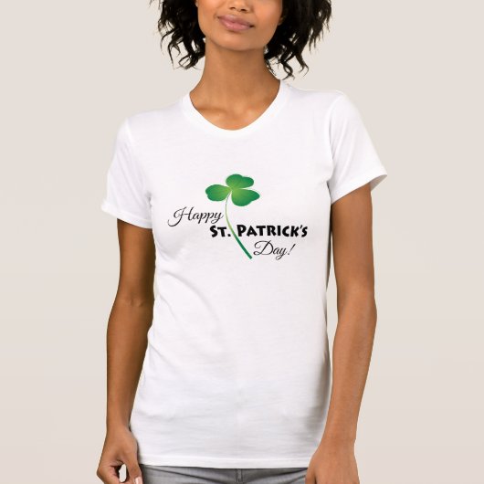 T-shirt Happy St. Patrick's Day Script Clover (Devant)
