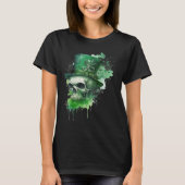 T-shirt Happy St Patricks Day Skull C Green Shamrock (Devant)