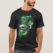 T-shirt Happy St Patricks Day Skull C Green Shamrock (Devant)
