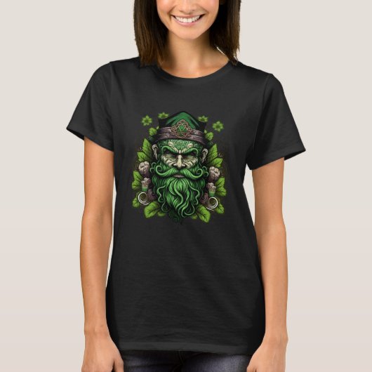 T-shirt Happy St Patricks Day Skull C Green Shamrock  1 (Devant)