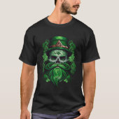 T-shirt Happy St Patricks Day Skull C Green Shamrock  5 (Devant)