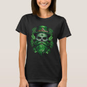 T-shirt Happy St Patricks Day Skull C Green Shamrock 5 (Devant)