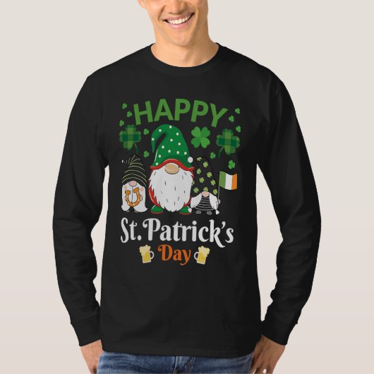 T-shirt Happy St Patrick's Day Three Gnome Irish Flag Sham (Devant)