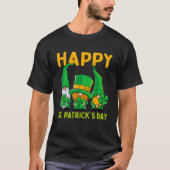 T-shirt Happy St Patrick's Day Three Gnome Irish Shamrock  (Devant)