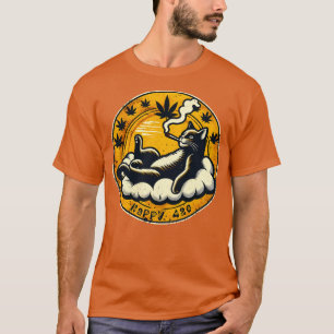 T-shirt Happy Stoner Cat
