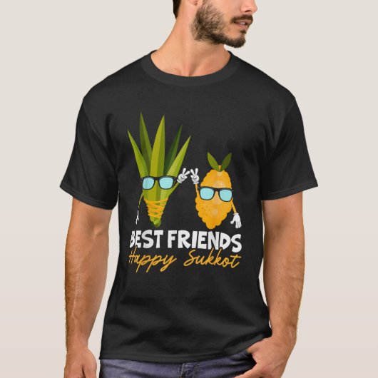 T-shirt Happy Sukkot Day Lulav Palm Tree Israelite Jewish (Devant)