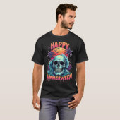 T-shirt Happy Summerween Skeleton Summer Watermelon Jack-o (Devant entier)