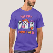 T-shirt Happy Summerween Summer Halloween Ghost Summerween (Devant)