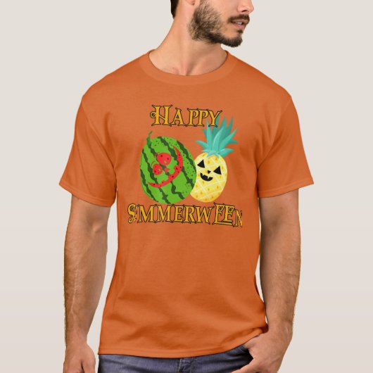 T-shirt Happy Summerween Watermelon Summer Pineapple Hallo (Devant)