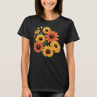 T-shirt Happy Sunflower Garden – Cute Smiling Sunflowers 