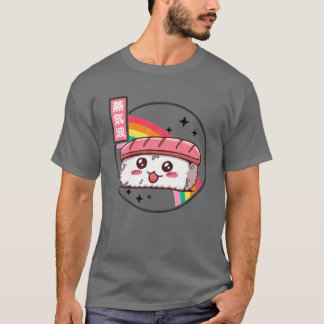 T-shirt Happy Sushi Rainbow Retro Japan Style Otaku Vaporw