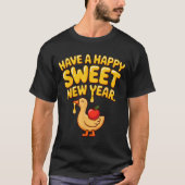 T-shirt Happy Sweet New Year Goose Cookie Rosh Hashanah (Devant)