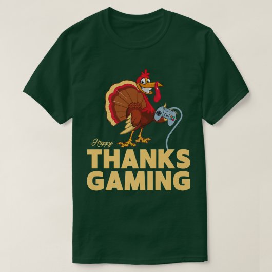 T-shirt Happy Thanksgaming Thanksgiving Turkey Video Game  (Design devant)