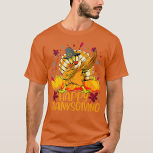 T-shirt Happy Thanksgiving Dabbing Turkey Day Men Women Ki
