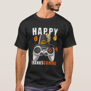 T-shirt Happy Thanksgiving Video Game Controller Pilgrim C