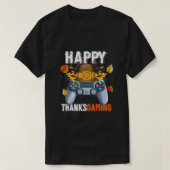 T-shirt Happy Thanksgiving Video Game Controller Pilgrim C (Design devant)