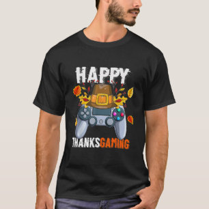 T-shirt Happy Thanksgiving Video Game Controller Pilgrim C