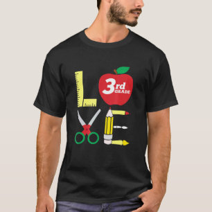 T-shirt Happy To School Love 3e Grade Enseignant Enfants