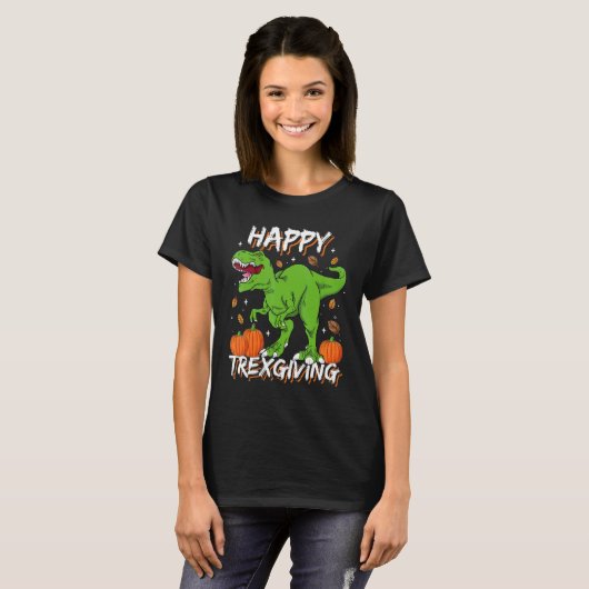 T-shirt Happy Trexgiving Thanksgiving Rex Dinosaur for Ki (Devant entier)