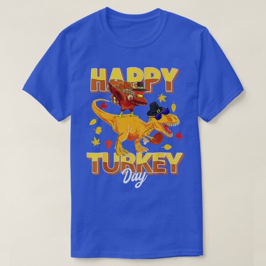 T-shirt Happy Turkey Day Dabbing Turkey Saurus T Rex Thank (Design devant)