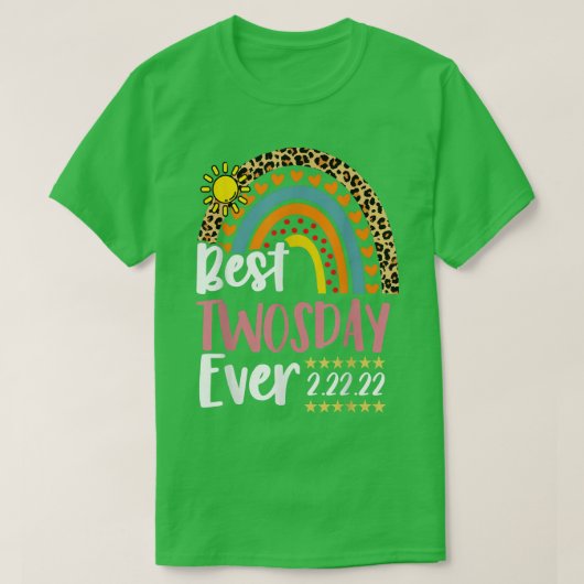 T-shirt Happy Twosday 2022 Pink Leopard Best Twos Day Ever (Design devant)