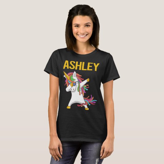 T-shirt Happy Unicorn - Ashley Name (Devant entier)