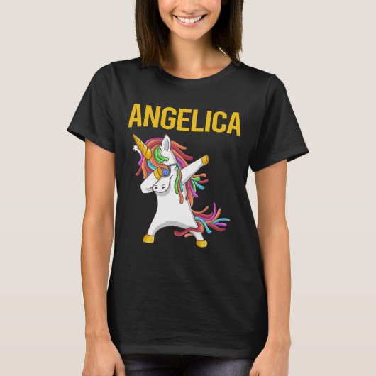 T-shirt Happy Unicorn - Nom Angelica (Devant)